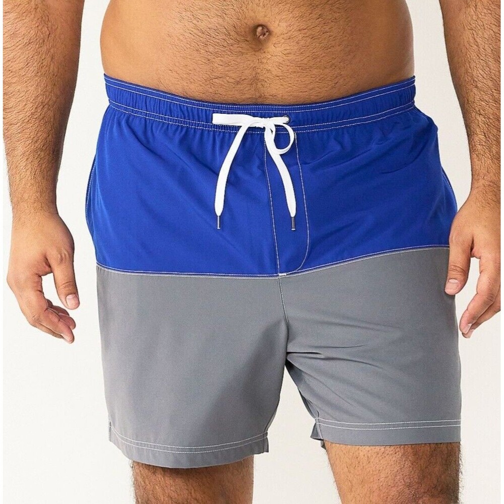 Men's Big & Tall Swim Trunks Sonoma® Colorblock Shorts - Blue and Gray - L, Tall